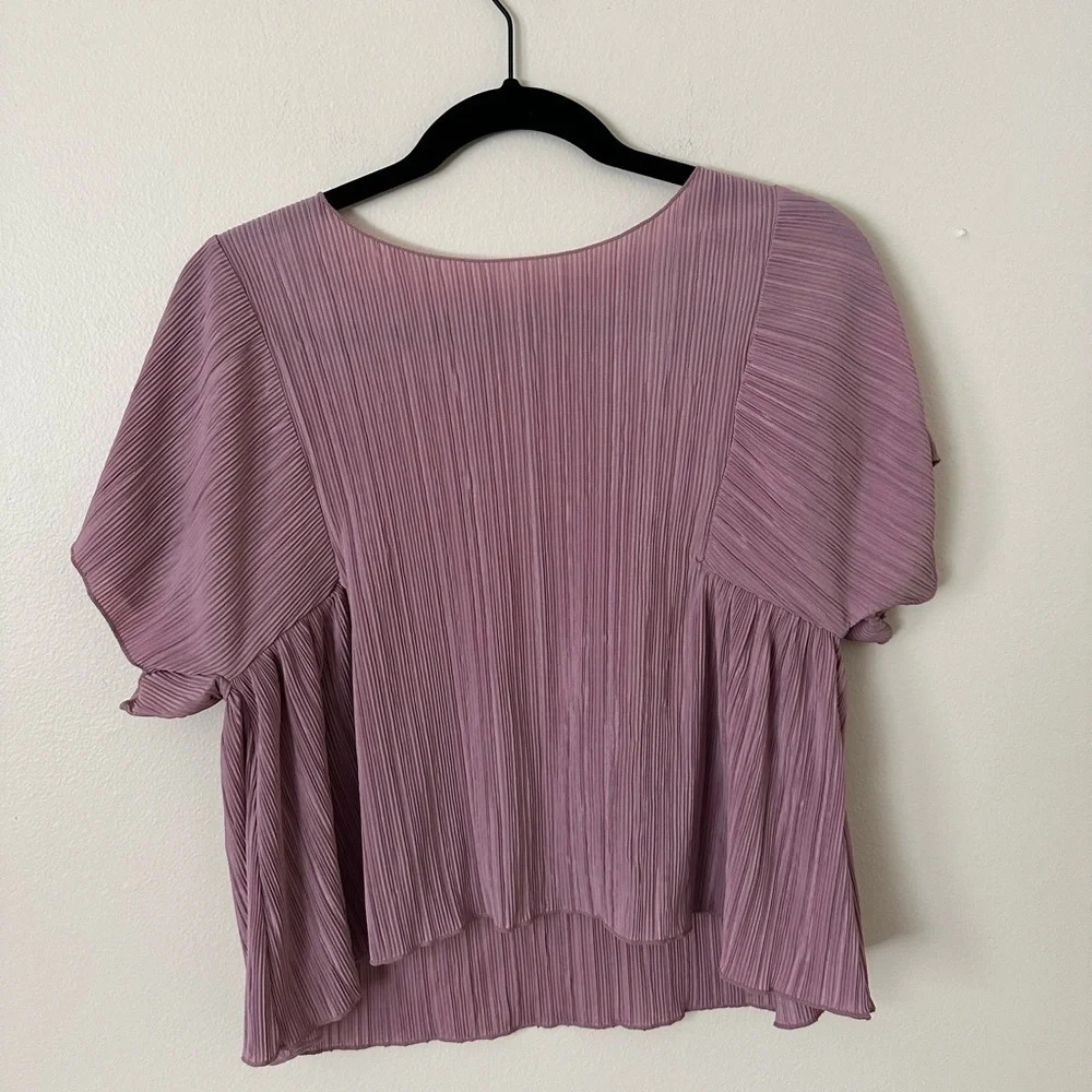 Small Madewell Pink (Blush Color) Short Sleeve Women's Blouse
